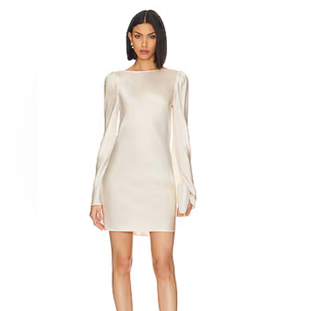Stone Cold Fox Basier Satin Slip Dress (Ivory)
